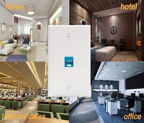 منفذ لوحة الحائط إيثرنت 1 منفذ 4 حزم، Cat6 RJ45 كيستون لوحة الحائط جاك أنثى إلى أنثى غطاء حماية in Kuwait