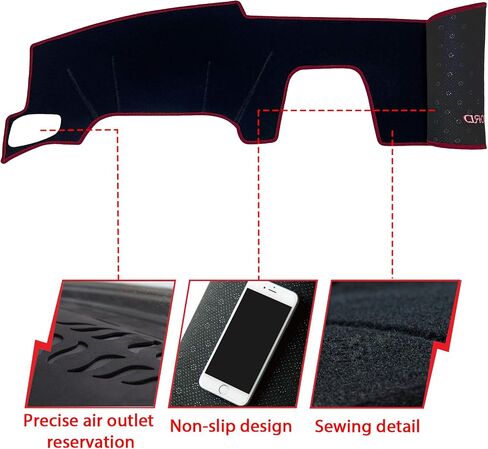 Dashboard Dash Board Cover Mat Pad Carpet Non-Slip Custom Compatible with 11th Honda Accord 2022 2023 2024 Protector Sunshield (Black Trim) in Saudi Arabia