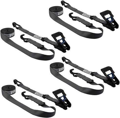 1-1/2" x 20’ Ratchet Cargo Straps, 2-Pack – Ratchet Tie Down Straps, Double J-Hook Ratchet Tie Down – Ratchet Strap Set, 1667 lbs. Working Load Limit, 5000 lbs. Break Strength in Saudi Arabia
