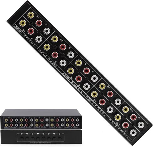 8 منافذ 3RCA AV محول الصوت والفيديو 8 في 2 خارج 4 في 2 خارج مشغل DVD وحدة تحكم ألعاب صندوق تلفزيون خارجي ثنائي الاتجاه شاشة تلفزيون جهاز عرض مركب AV صندوق تبديل in Saudi Arabia