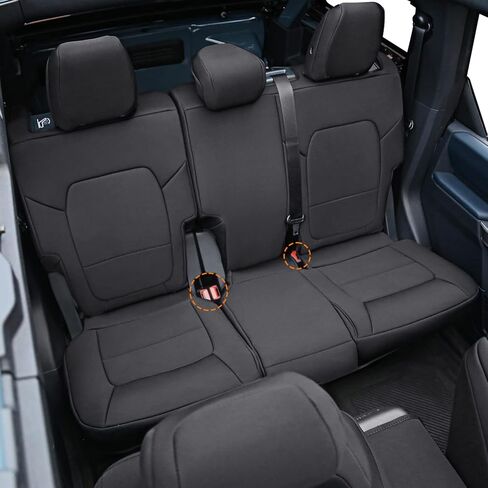 أغطية مقاعد مع مسند ظهر ومسند للذراعين لملحقات Ford Bronco 2021 2022 2023 2024 4 أبواب مجموعة كاملة من مادة النيوبرين غطاء مقعد حامي لبرونكو in Kuwait