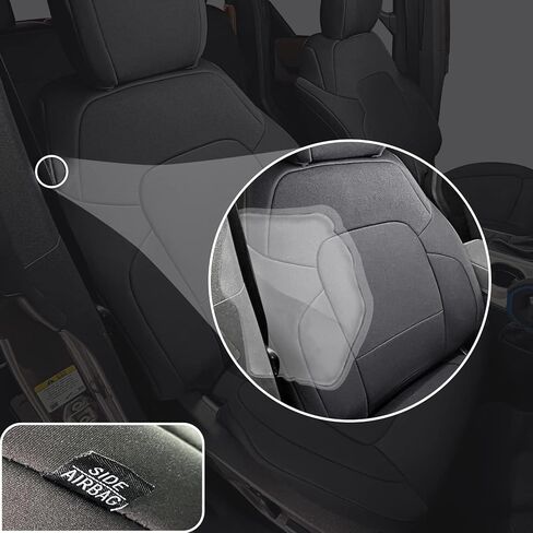 أغطية مقاعد مع مسند ظهر ومسند للذراعين لملحقات Ford Bronco 2021 2022 2023 2024 4 أبواب مجموعة كاملة من مادة النيوبرين غطاء مقعد حامي لبرونكو in Kuwait