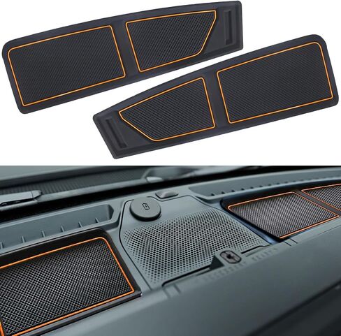 Dash Cover Tray for Ford Bronco Accessories 2021 2022 2023 2024, Dashboard Compartments Mat, Anti-Slip Silicone Insert, Anti Dust Interior Dash Pad Liner for Bronco 2/4-Door (2 Pcs, Red Trim) in Saudi Arabia