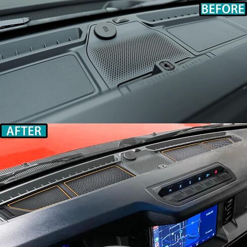 Dash Cover Tray for Ford Bronco Accessories 2021 2022 2023 2024, Dashboard Compartments Mat, Anti-Slip Silicone Insert, Anti Dust Interior Dash Pad Liner for Bronco 2/4-Door (2 Pcs, Red Trim) in Saudi Arabia