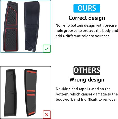 Dash Cover Tray for Ford Bronco Accessories 2021 2022 2023 2024, Dashboard Compartments Mat, Anti-Slip Silicone Insert, Anti Dust Interior Dash Pad Liner for Bronco 2/4-Door (2 Pcs, Red Trim) in Saudi Arabia