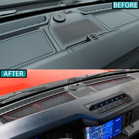Dash Cover Tray for Ford Bronco Accessories 2021 2022 2023 2024, Dashboard Compartments Mat, Anti-Slip Silicone Insert, Anti Dust Interior Dash Pad Liner for Bronco 2/4-Door (2 Pcs, Red Trim) in Saudi Arabia