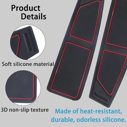 Dash Cover Tray for Ford Bronco Accessories 2021 2022 2023 2024, Dashboard Compartments Mat, Anti-Slip Silicone Insert, Anti Dust Interior Dash Pad Liner for Bronco 2/4-Door (2 Pcs, Red Trim) in Saudi Arabia