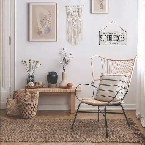 Little Boys are Just Superheroes in Disguise Vintage Metal Sign Hanging Wall Art for Kid's Bedroom 5X10Inch in Kuwait