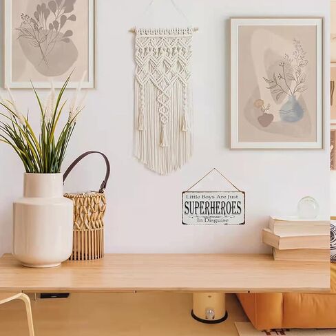 Little Boys are Just Superheroes in Disguise Vintage Metal Sign Hanging Wall Art for Kid's Bedroom 5X10Inch in Kuwait