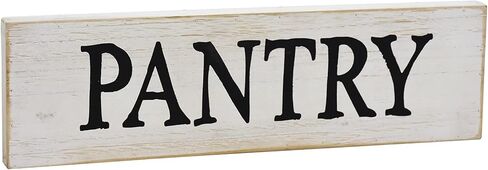 Pantry Whitewashed Wood Wall Sign, Rustic Farmhouse Wall Hanging Decor, 15.75 x 1 x 4.5 Inches in Kuwait