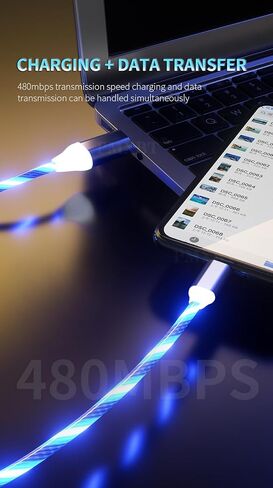 Green 3 in one lighning Phone Charger Cable, Compatible with Most Smart Phones USB Universal Fast chargarging Type C with Micro USB Connector Adapter, 4 ft Long Cable in Saudi Arabia