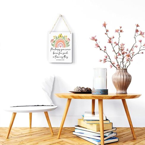 Inspirational Decor Perhaps You Were Born for Such a Time as This Esther 4:14 Scripture Wooden Hanging Sign Christian Gift for Baby Kids Girl Boy Nursery Teen Room Bible Verse Wall Art 8 x 10 Inches in Saudi Arabia