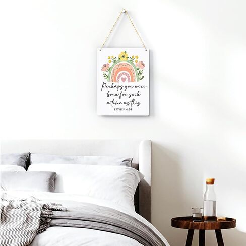 Inspirational Decor Perhaps You Were Born for Such a Time as This Esther 4:14 Scripture Wooden Hanging Sign Christian Gift for Baby Kids Girl Boy Nursery Teen Room Bible Verse Wall Art 8 x 10 Inches in Saudi Arabia