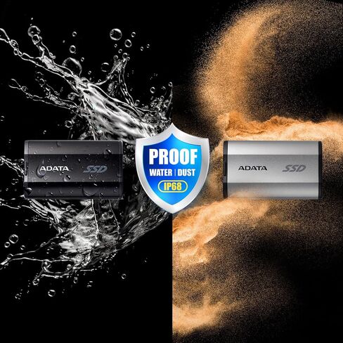 ADATA SD810 4 تيرابايت IP68 مقاومة للماء حتى 2000 ميجابايت/ثانية USB 3.2 Gen 2 USB-C محرك أقراص الحالة الصلبة الخارجي - أسود لهاتف iPhone 15Pro/Max، Android (SD810-4000G-CBK) in Kuwait