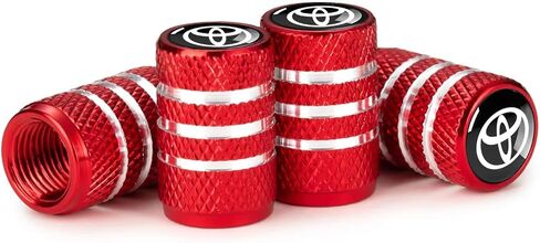 غطاء غطاء جذع صمام الإطارات لسيارة Toyota Tacoma Avalon Camry Prius Avalon Corolla RAV4 Highlander Belt O-Ring Seal مقاومة للتآكل أغطية صمامات الإطارات 4 قطع باللون الأحمر. in Kuwait