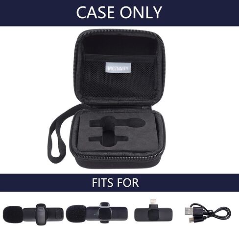 حقيبة محمولة للسفر لميكروفون MAYBESTA Lapel Wireless Lavalier لأجهزة iPhone، وتخزين جهاز استقبال وجهاز إرسال الميكروفون بمشبك تسجيل الفيديو الصغير (أسود) (حقيبة تخزين فقط) in Kuwait