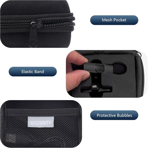 حقيبة محمولة للسفر لميكروفون MAYBESTA Lapel Wireless Lavalier لأجهزة iPhone، وتخزين جهاز استقبال وجهاز إرسال الميكروفون بمشبك تسجيل الفيديو الصغير (أسود) (حقيبة تخزين فقط) in Kuwait