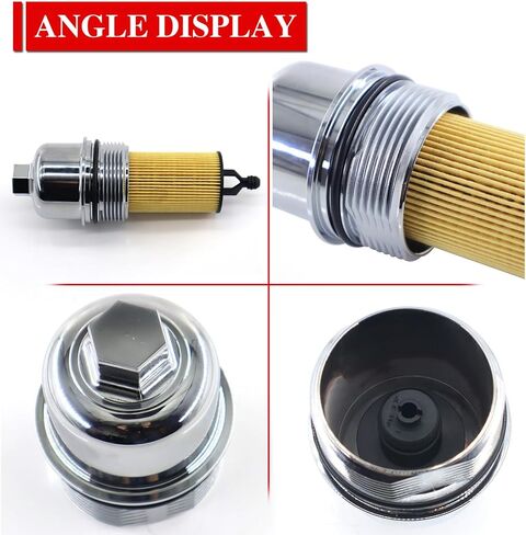 68191350AA فلتر زيت المحرك الألومنيوم ومجموعة غطاء غطاء فلتر الزيت يناسب كرايسلر دودج جيب رام - 200، 300، تشالنجر، شاحن، دورانجو، شيروكي، رانجلر، يستبدل # 917-190، 68191349AC in Kuwait