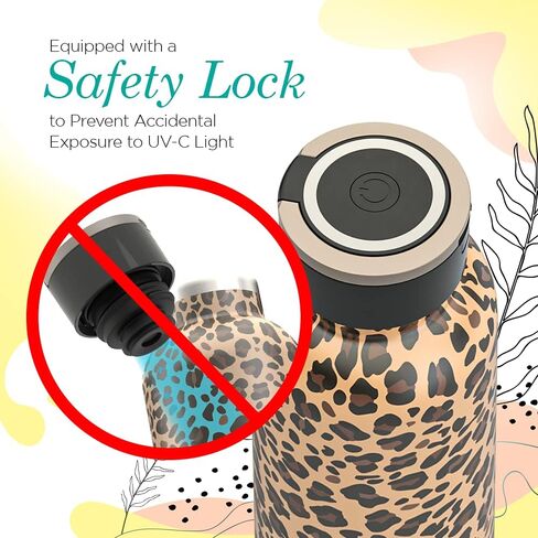Beam Self-Cleaning UV Water Bottle - 24 Oz Insulated Stainless Steel Rechargeable Reusable BPA Free Bottle with Push Button Sterilization Safety Lock and Touch Sensor Comes in 4 Designs in Saudi Arabia