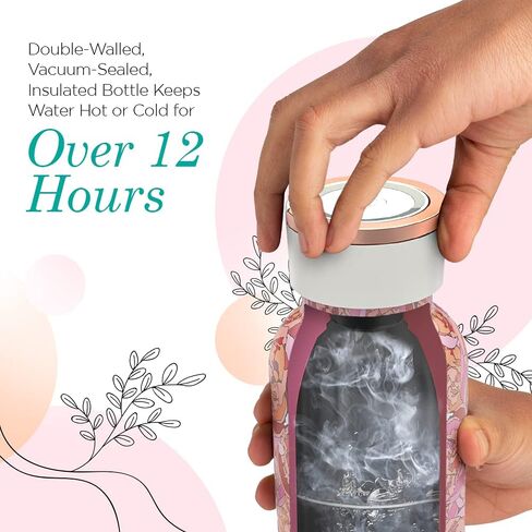 Beam Self-Cleaning UV Water Bottle - 24 Oz Insulated Stainless Steel Rechargeable Reusable BPA Free Bottle with Push Button Sterilization Safety Lock and Touch Sensor Comes in 4 Designs in Saudi Arabia