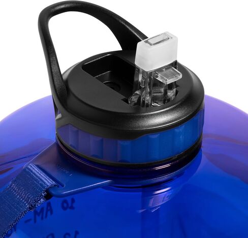 زجاجة مياه من NatureWorks HydroMATE جالون مع شفاطة خالية من مادة BPA ومضادة للتسرب وقابلة لإعادة الاستخدام مع أوقات للشرب محددة كل ساعة 128 أونصة in Saudi Arabia