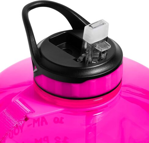 زجاجة مياه من NatureWorks HydroMATE جالون مع شفاطة خالية من مادة BPA ومضادة للتسرب وقابلة لإعادة الاستخدام مع أوقات للشرب محددة كل ساعة 128 أونصة in Saudi Arabia