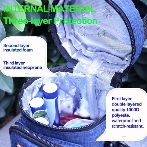 حامل زجاجة مياه مع حزام حقيبة زجاجة مياه حزام كتف قابل للتعديل 2 جيوب معزولة ومبردة مقاومة للماء لزجاجات مياه 25/30/40 أونصة مناسبة للتخييم في الهواء الطلق والسفر in Kuwait