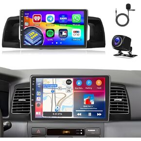 2+64GB 9 Inch Touchscreen Stereo Kit for Toyota Corolla EX 2005-2012 Android 13 Car Radio with Wireless CarPlay Android Auto FM/RDS GPS Bluetooth WiFi USB MIC SWC Canbus RCA+AHD Backup Camera in Saudi Arabia