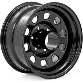 Rough Country Black Steel 16x8 | 6x5.5 | -12mm-RC51-6883 Wheel with Painted and Center Cap is Not Included (16 x 8. inches /6 x 5 inches, -12 mm Offset) in Kuwait