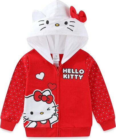Hello Kitty Sanrio Girls Fleece hedi up hoodie مع آذان للأطفال الكبار in Saudi Arabia