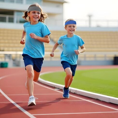 3 PCS Soccer Headbands for Boys, Soft Breathable Baseball Headbands, Cooling Headband, Football Headband for Running Tennis Basketball (Black Blue Gray) in Saudi Arabia