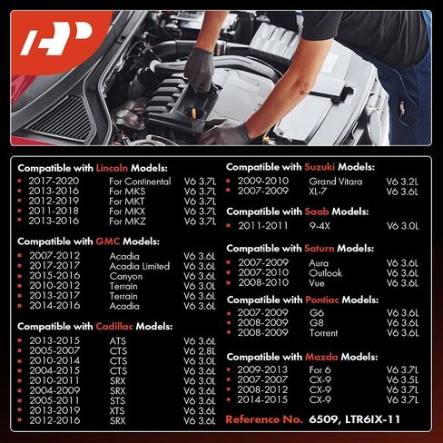 A-Premium Iridium Platinum Spark Plugs (Pack of 6) Compatible with Ford F-150 & Chevrolet Equinox & GMC Terrain & Buick Enclave & Mazda 6 & Cadillac SRX & Lincoln MKZ & more Models in Saudi Arabia