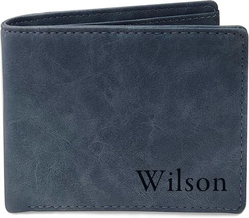 Personalized Wallet for Men Custom Mens Wallet Slim Leather Wallet Personalized Dad Gifts for Men Engraved Gifts for Daddy Boyfriend Fathers Day Birthday Valentine Christmas (Dark Brown, Design 1) in Saudi Arabia