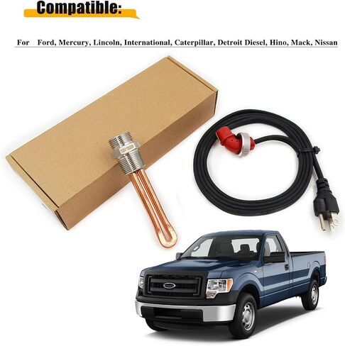 3500043 سخان غمر كتلة المحرك يناسب Ford و Mercury و Lincoln و International و Caterpillar و Detroit Diesel Nissan 3/4 "NPT مع سلك الحبل وحامي التوصيل 120 فولت 1000 واط in Kuwait