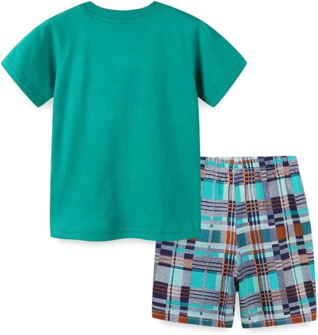شورتات الأولاد مجموعة ملابس صيفية للأطفال قصيرة الأكمام Tshirts Toddler Cartoon Cotton Setting 3-7t in Kuwait