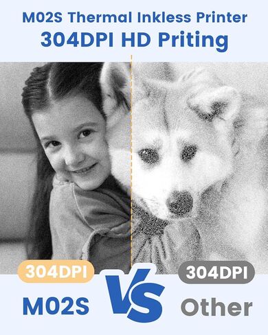 M02S Portable Mini Pocket Printer Wireless Bluetooth Thermal Printer Photo Printer Mobile Printer Sticker Maker Compatible with iOS and Android 300dpi High Resolution in Kuwait