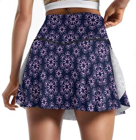 Cerburny Women's Skort Pleated Tennis Skirt with Shorts Flowy High Waisted Golf Workout Athletic Skirt with Tummy Control in Kuwait
