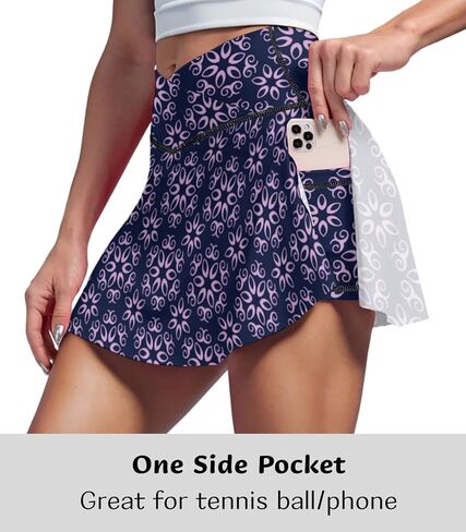 Cerburny Women's Skort Pleated Tennis Skirt with Shorts Flowy High Waisted Golf Workout Athletic Skirt with Tummy Control in Kuwait