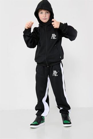 Kids Girls Boys Tracksuit Contraving Panel Fleece Hooded أعلى ملابس رياضية للرياضة in Saudi Arabia
