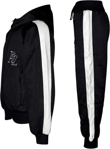 Kids Girls Boys Tracksuit Contraving Panel Fleece Hooded أعلى ملابس رياضية للرياضة in Saudi Arabia