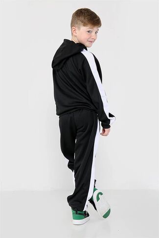 Kids Girls Boys Tracksuit Contraving Panel Fleece Hooded أعلى ملابس رياضية للرياضة in Saudi Arabia