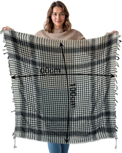 Toutacoo, Palestinian Keffiyeh 100% Cotton, Shemagh Scarf Neck Head Wrap with tassel for men and women in Kuwait