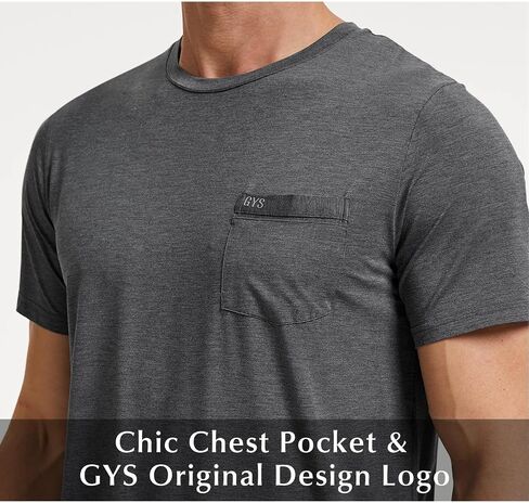 Men's Short Sleeve Shirts Soft Bamboo-derived Viscose Casual Crew Neck Pajama Top in Saudi Arabia