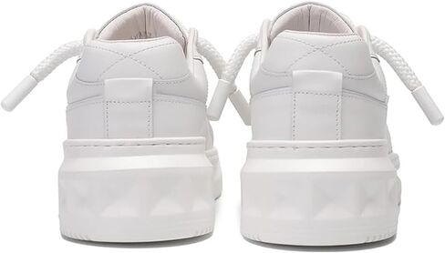 Casual Shoes for Men Fashion Sneakers Leather Comfortable Lightweight 1.6-Inch Platform Heel Lace-Up Top-Grain Subtle Tennis Walking Flat in Kuwait