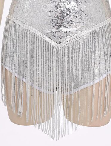 Ibakom Women Fringe equins bodysuit jazz dance dance dress dress frucly tassel tassel eash heip circus circus ash hop dance costume in Saudi Arabia