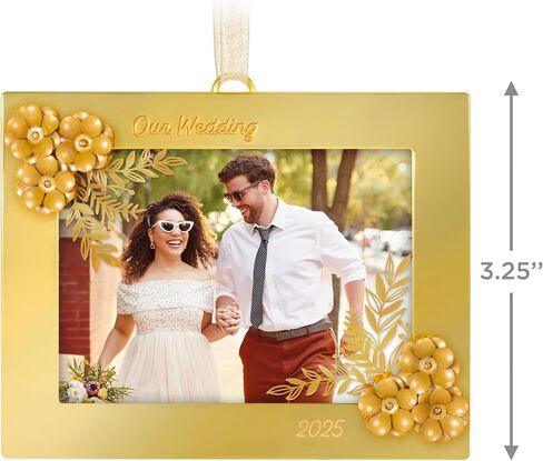 Christmas Ornament 2024, Just Married Photo Frame, Porcelain, Wedding Gift for Couple in Saudi Arabia