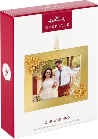 Christmas Ornament 2024, Just Married Photo Frame, Porcelain, Wedding Gift for Couple in Saudi Arabia