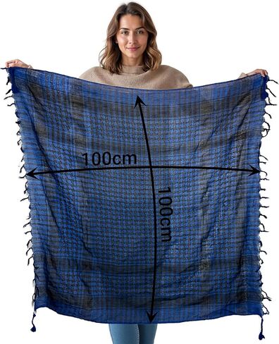 Toutacoo, Palestinian Keffiyeh 100% Cotton, Shemagh Scarf Neck Head Wrap with tassel for men and women in Kuwait