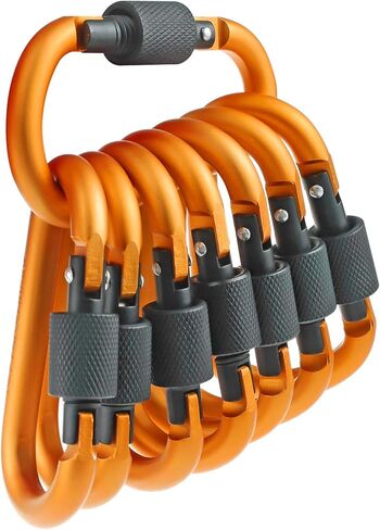 10 عبوات من حلقات المفاتيح المصنوعة من الألومنيوم على شكل حرف D ومشابك للمشي لمسافات طويلة وقفل حلقة تسلق للتنزه سيرًا على الأقدام والتخييم والصيد والاستخدام في الهواء الطلق، مشابك مع بوابة لولبية متعددة الألوان in Kuwait