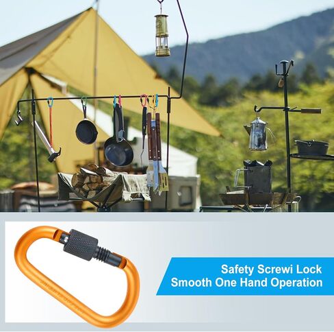 10 عبوات من حلقات المفاتيح المصنوعة من الألومنيوم على شكل حرف D ومشابك للمشي لمسافات طويلة وقفل حلقة تسلق للتنزه سيرًا على الأقدام والتخييم والصيد والاستخدام في الهواء الطلق، مشابك مع بوابة لولبية متعددة الألوان in Kuwait